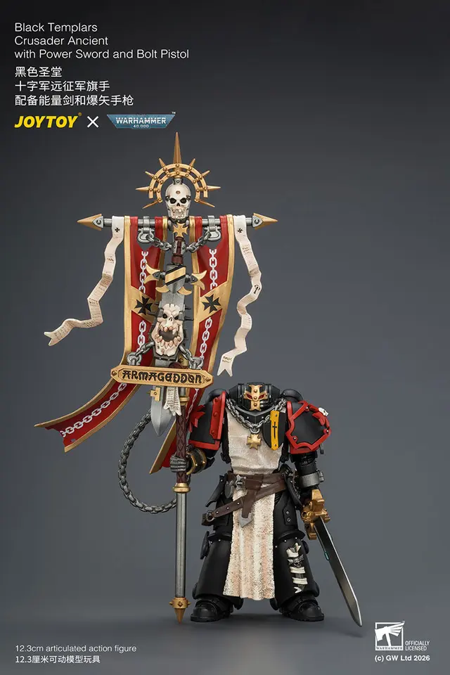 Black Templars Crusader Ancient with Power Sword and Bolt Pistol