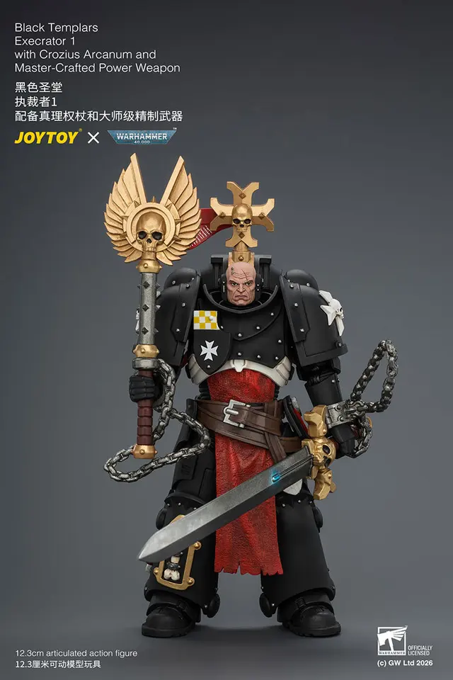 Black Templars Execrator 1 with Crozius Arcanum and Master-Crafted Power Weapon