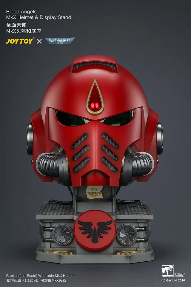Blood Angels MkX Helmet &amp; Display Stand