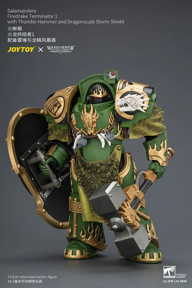 Salamanders Firedrake Terminator 1 with Thunder Hammer and Dragonscale Storm Shield