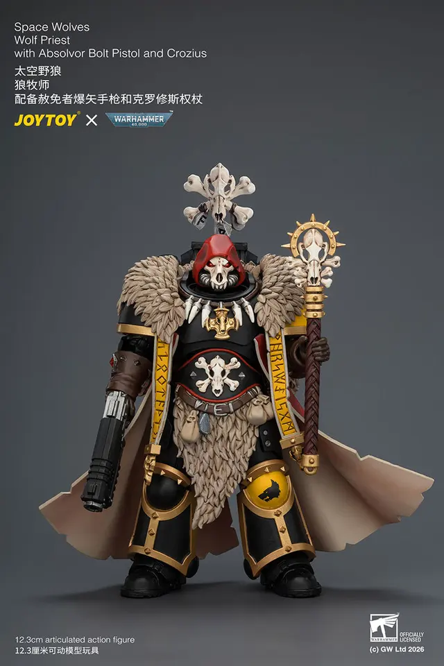 Space Wolves Wolf Priest with Absolvor Bolt Pistol and Crozius