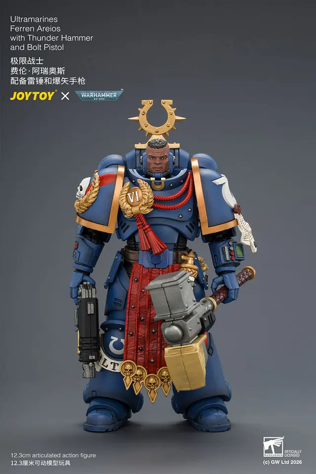 Ultramarines Ferren Areios with Thunder Hammer and Bolt Pistol